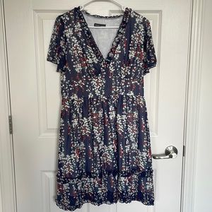 Navy Floral Dress